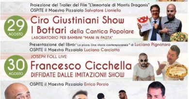 MONDRAGONE Pizza Festival, II edizione. Dal 28 al 30 agosto, una tre giorni ricca di eventi tra serate musicali e spettacoli