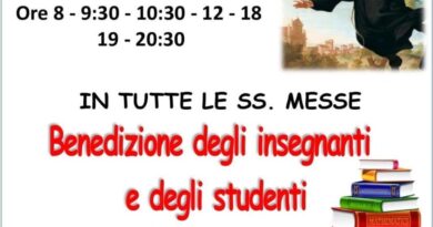 Caserta/ Benedizione degli insegnanti e degli studenti durante le celebrazioni di domani nella parrocchia N.S. di Lourdes