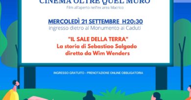 Cinema all’ aperto a villetta Giaquinto