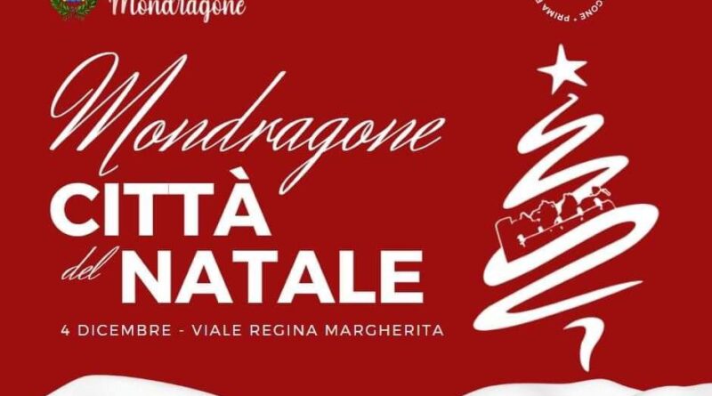 Natale a Mondragone, I edizione. Parte oggi, 4 dicembre, con un calendario ricco di appuntamenti il primo degli eventi in programma