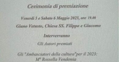 Giano Vetusto – Premiazione dei vincitori della XII Edizione della Biennale di Poesia e Narrativa