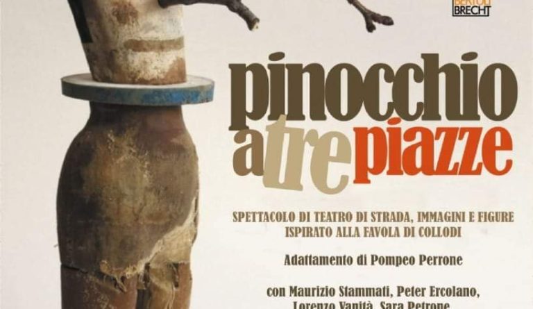 FalcianoTeatro/Maurizio Stammati e il suo cast in scena il 2 agosto a Falciano del Massico (CE) con «Pinocchio a tre piazze»