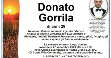 Ariano Irpino – Ciao al 28enne Donato Gorrila