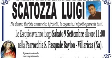 Villaricca – Ciao al 37enne Luigi Scatozza