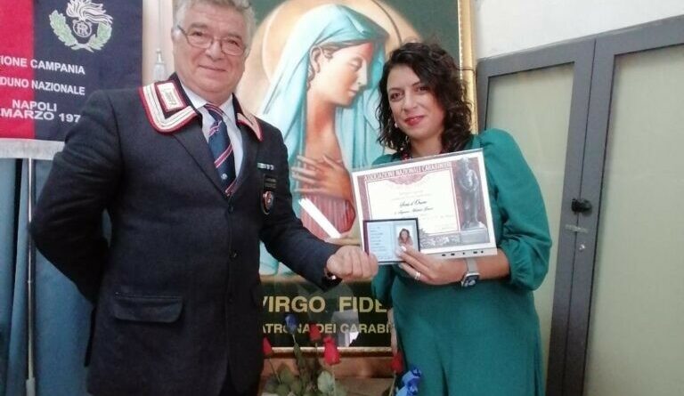 Bacoli – Matilde Grasso, Socio d’Onore dell’Associazione Nazionale Carabinieri