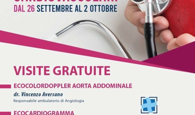 Visite gratuite per la prevenzione, la diagnosi e la cura delle principali malattie cardiovascolari