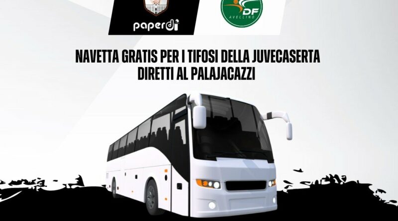 Confermata anche per il derby con la Del Fes Avellino l’iniziativa della Paperdi Caserta . Confermate due navette che partiranno alle ore 19 dal piazzale antistante la stazione ferroviaria