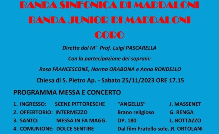 Maddaloni – Nono concerto di Santa Cecilia della banda Sinfonica della Città di Maddaloni