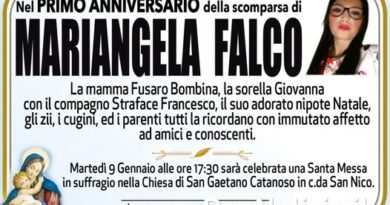 Corigliano – Mariangela Falco ad un anno dalla nascita al Cielo