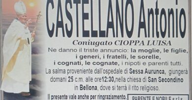 Bellona – Ciao al 60enne Antonio Castellano