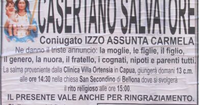 Aggiornamento a Bellona – Ciao a Salvatore Casertano