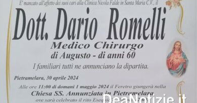 Pietramelara – Ciao al 60enne Dario Romelli