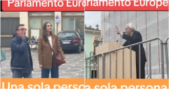 Sgarbi è a Sulmona per un comizio ma la piazza è deserta. E l’ex sottosegretario litiga con una persona: “Capra, stai zitto”