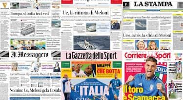 LE PRIME PAGINE DEI GIORNALI DI OGGI