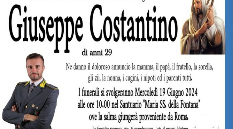 Torremaggiore (FG) – Ciao al 29enne Giuseppe Costantino