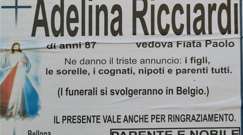 Bellona – Ciao all’87enne Adelina Ricciardi vedova Paolo Fiata