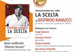 Mercoledì prossimo, 10 luglio alle ore 19 e 30, presso il bene confiscato “Alberto Varone”/ Maiano di Sessa Aurunca/ sarà presentato il libro “La Scelta” di Sigfrido Ranucci, giornalista e autore del  programma Rai “Report”.