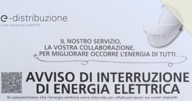 Mercoledì 7 interruzione energia elettrica a San Nicola La Strada – Le zone interessate dal provvedimento