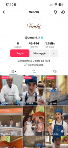 3 profili tiktok da seguire; Venchi; Venchi TikTok; social media manager; content creator