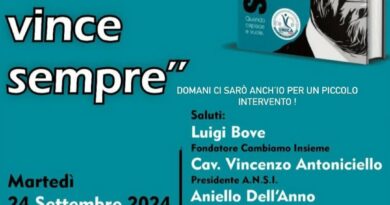 PRESENTAZIONE DEL LIBRO “LO STATO VINCE SEMPRE”O VINCE