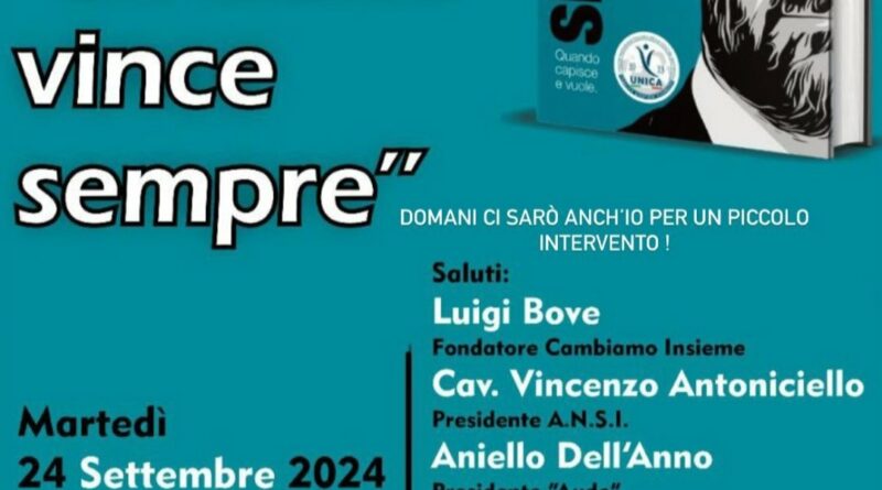 PRESENTAZIONE DEL LIBRO “LO STATO VINCE SEMPRE”O VINCE