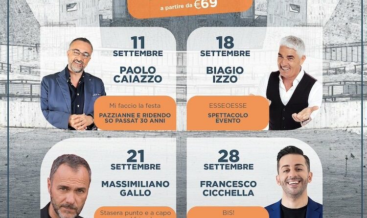 Quadrifoglio in Arena: il teatro all’apertoMassimiliano Gallo, Francesco Cicchella, Paolo Caiazzo e Biagio Izzo per un settembre comico.