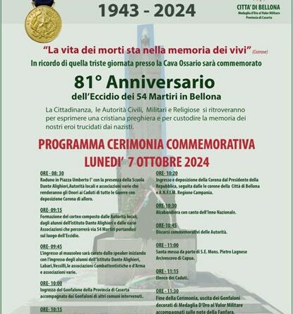 81° Anniversario dell’Eccidio dei 54 Martiri