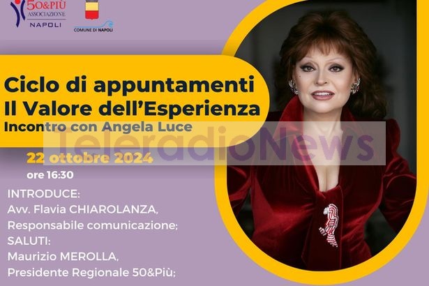 Napoli. Angela Luce martedì 22 alla sede di ’50 & Più’ incontra Maurizio Merolla ed i soci presenti