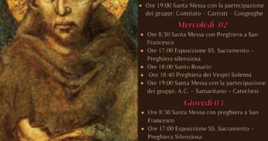 Arcidiocesi di Capua – Arcipretura San Secondino V.C. – San Francesco d’Assisi – Triduo di preparazione