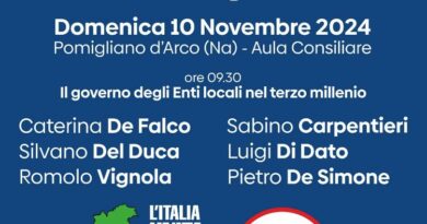 Avanti !! Campania : il 10 novembre la festa regionale .