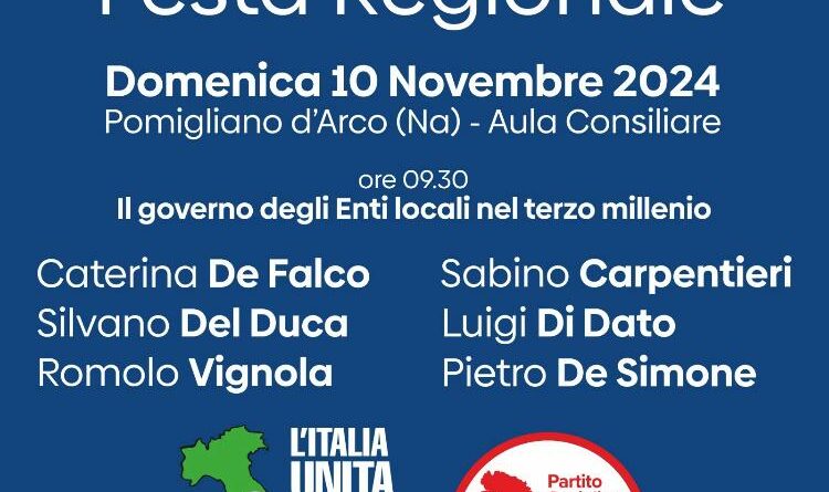 Avanti !! Campania : il 10 novembre la festa regionale .