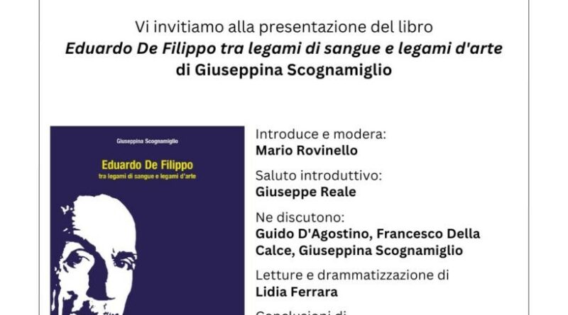 Napoli – A Santa Maria La Nova presentazione del libro “Edoardo De Filippo tra legami di sangue e legami d’arte”