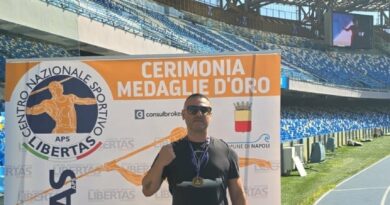 Premiati il campione antibullismo Di Crescenzo e il figlio alla cerimonia delle medaglie d’oro Libertas