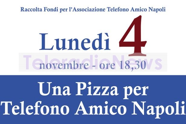 San Prisco. ‘Una pizza per Telefono Amico Napoli’: raccolta fondi il 4 novembre a ‘Casa De Lucia’