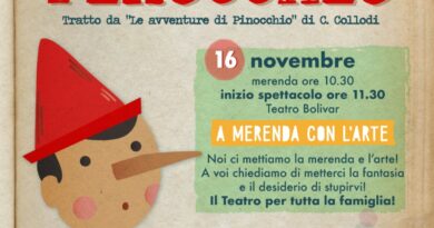 SABATO 16 NOVEMBRE AL TEATRO BOLIVAR Ḕ DI SCENA “PINOCCHIO”